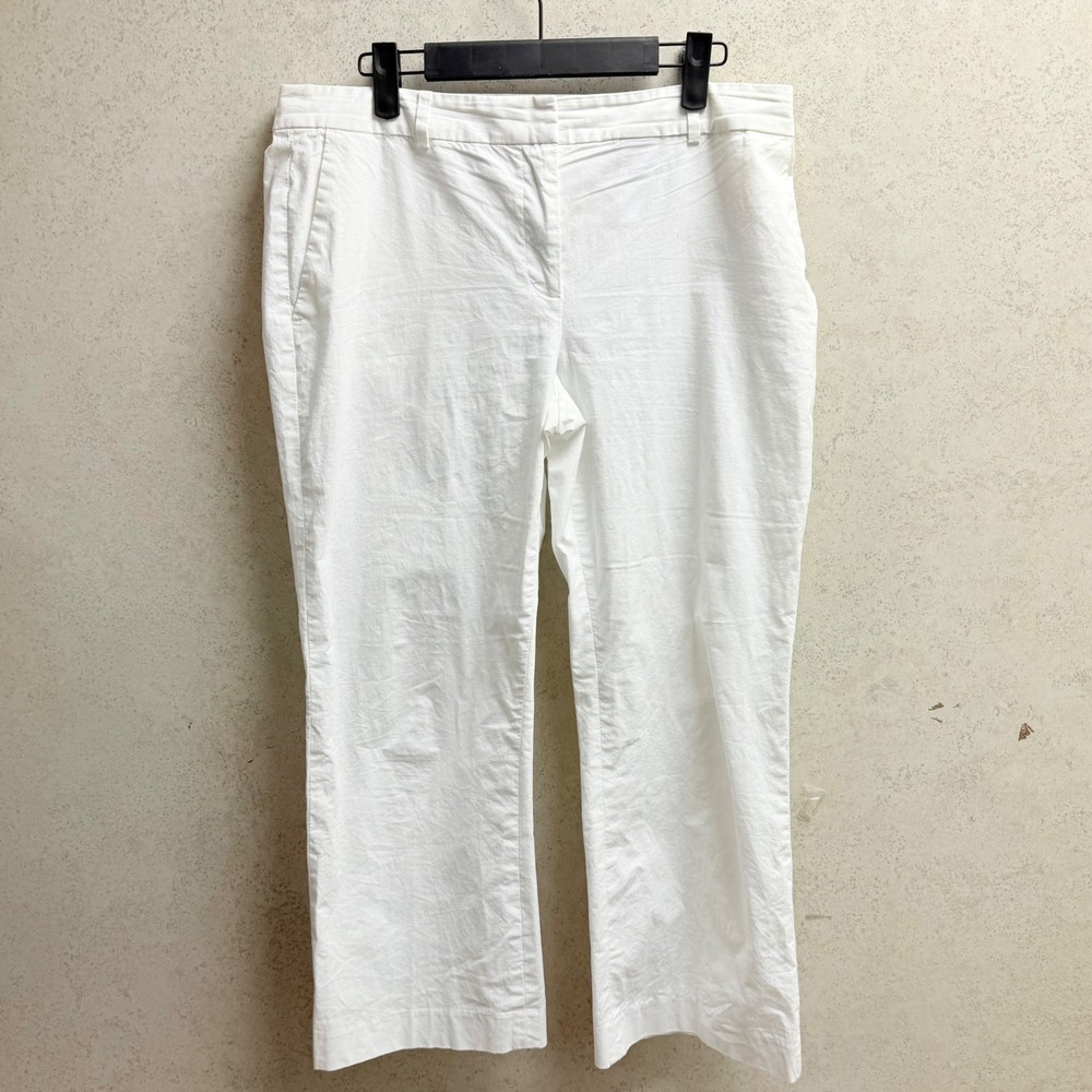 Michael Kors 8 Womens White Cotton‎ Summer Minimalist Classic Cropped Pants